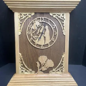 Handcrafted wooden wall/mantle clock.