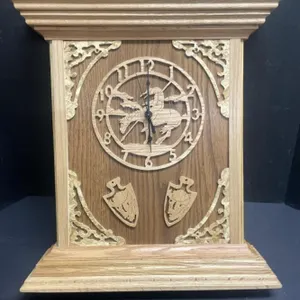 Handcrafted wooden wall/mantle clock.
