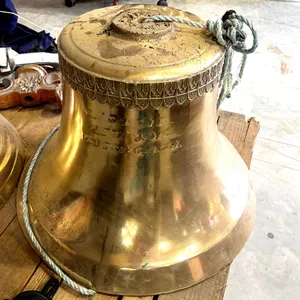 LARGE ANTIQUE BRASS SHIP BELL – A. FULTON PITTSBURGH