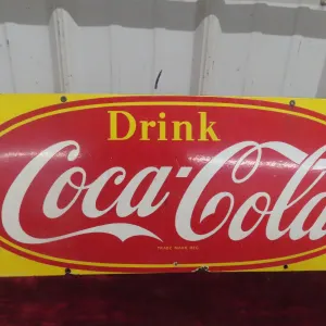 Drink Coca-Cola Porcelain Kick Plate Sign, C. Late 1940s–Early 1950s, 12 1/2" x 29 1/2"