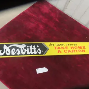 Nesbitt’s Porcelain Door Bar W/ Take Home a Carton Slogan, C. 1950s, 3 1/2" x 32"
