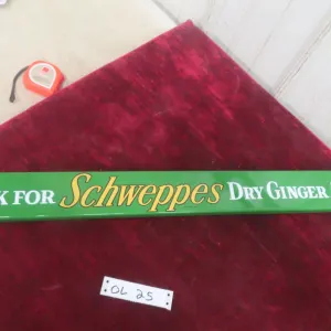 Schweppes Ginger Ale Two-Sided Porcelain Door Bar, C. 1950s, 3" x 31"