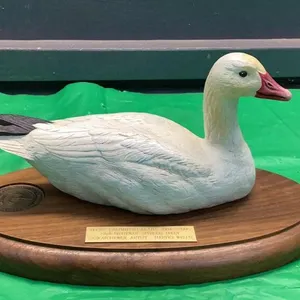SMALL DUCKS UNLIMITED (SASKATCHEWAN)  SNOW GOOSE ON WOOD BASE