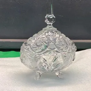 PINWHEEL CRYSTAL COVERED CANDY DISH