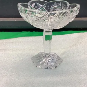 PINWHEEL CRYSTAL CANDY DISH ON PEDESTAL