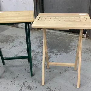 (2) WOOD TV TRAYS - ONE W/ CRIBBOARD