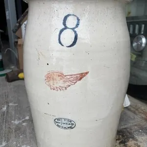 Antique 8 Gallon Red Wing Crock Butter Churn