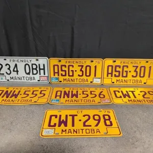 7 Manitoba license plates