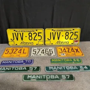 10 Manitoba and Alberta license plates