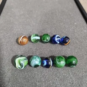 10 clear swirl marbles no pontil marks 11/16" and