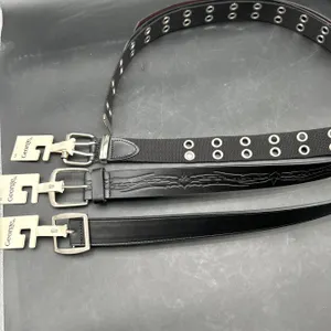 Lot of 3 George Belts with Various Designs and Metal Buckles