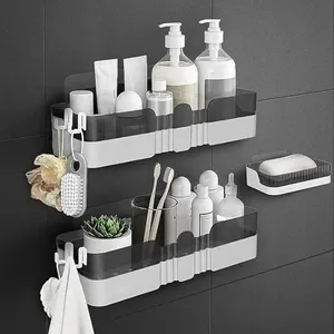 WeshyiGo 2-Pack Shower Caddy, Separable Shower Organizer with Soap Dish and Hooks, No Drilling Doubl