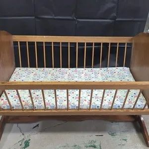 Vintage Wooden Rocking Baby Cradle. 25"x40"x30"