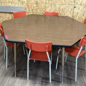 Octagonal Kids Table with 6 Chairs, comes apart