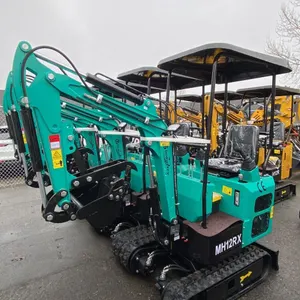 AGT INDUSTRIAL MH12RX TEAL GAS POWERED 13.5HP RUBBER TRACK MINI EXCAVATOR WITH ATTACHED