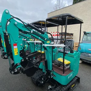 AGT INDUSTRIAL H15R TEAL GAS POWERED 13.5HP RUBBER TRACK MINI EXCAVATOR WITH ATTACHED