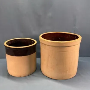 (2) CROCKS WITH HAIRLINES