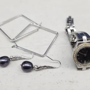 Silver Tone Jewellery Lot (Bulova Watch)