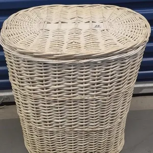 Vintage White Wicker Basket