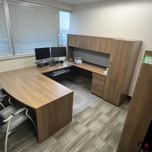 U-Shaped Desk w/ (2) Chairs, 3' Bookshelf, Closet & Mat 
 UNRESERVED
