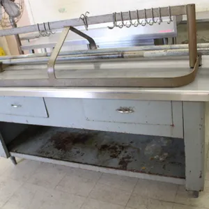 Metal Prep Cabinet with Pot Rack