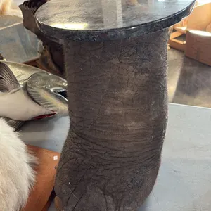 GRANITE/ELEPHANT LEG TABLE WITH PAPERWORK