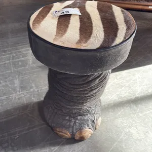 ZEBRA/ELEPHANT LEG STOOL WITH PAPERWORK