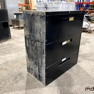 3-Drawer Black Cabinet w/ Misc. Items
 UNRESERVED