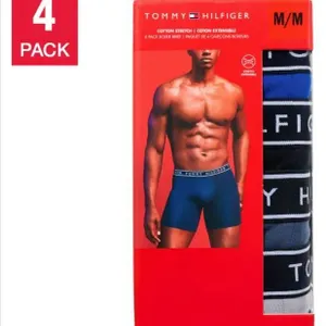 Tommy Hilfiger Men’s Cotton Stretch Boxer Brief, 4-pack Size M/M