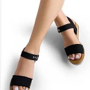 Dream Pairs DWUMWS2505 Sandals, US Size 9, Black Canvas