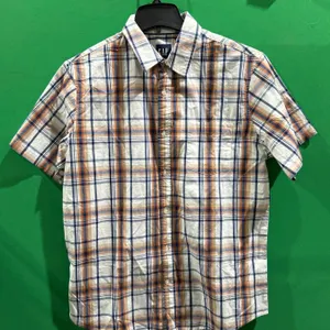 Gap Men’s Short-Sleeve Plaid Shirt – Size M/M