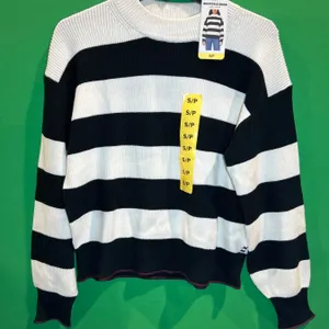 Scotch & Soda Women’s Striped Sweater, Black and White, Size Small/Petite