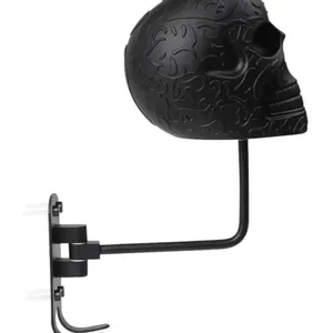 Motorcycle Helmet Wall Mount with Skull Design, Jacket and Coat Storage Hook, 2 Pieces