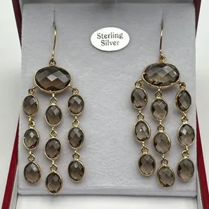Sterling Silver Smoky Quartz Earrings -APPRAISED $1650