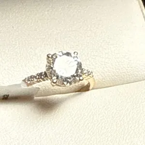 10K(2.14g), MOISSANITE (1.37ct)RING, size 5.75, appraised value $1665