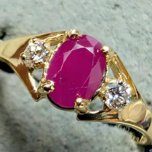 10K(1.2g), RUBY (0.45ct), LAB DIA (0.06ct)RING, size 6.5, appraised value $2100