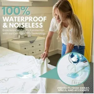 Rest Line Bamboo Waterproof Mattress Protector, Queen Size