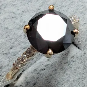 10K(2.26g), BLACK DIAMOND (2.33ct), MOISSANITE (0.06ct)RING, size 5.75, appraised value $2350
