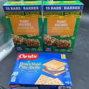 Lot of Nature Valley Sweet & Salty Bars and Christie Honey Maid Wafers