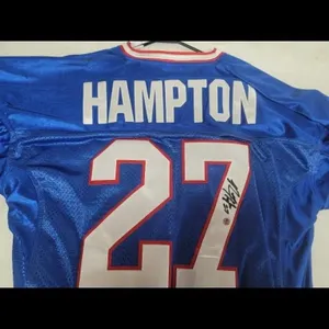 Football Jersey - Hampton #27, Blue, Autograp