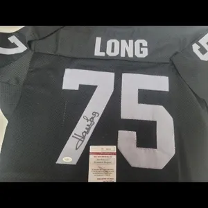 Signed Football Jersey - #75 Long, Black