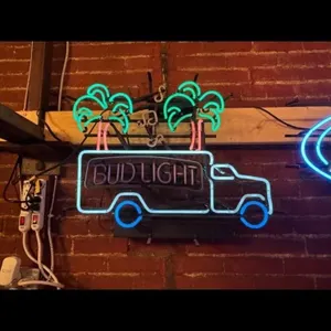 Bud Light Neon Sign - Truck and Palms Design