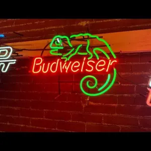 Budweiser Neon Sign - Chameleon Design, Bar Decor