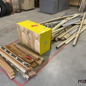 Pile of Assorted Metal Tubing, Storage Box & Blinds
 UNRESERVED