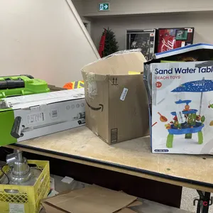 (2) Greenworks 24V Vacuums, Tree-Style Bookshelf w/ Lamp & Kid's Spray Table Beach Toy
 UNRESERVED