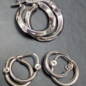SILVER 3 PAIRS OF EARRING SET
