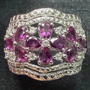 SILVER(6.5G),  GRAPE GARNET (APP 2.5CT) RING, SUGGESTED RETAIL VALUE $400