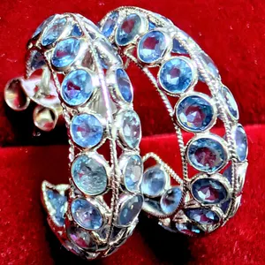 SILVER(2.1G), BLUE SAPPHIRE (APP 1.56CT) EARRINGS, SUGGESTED RETAIL VALUE $200