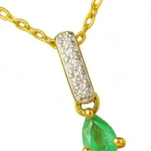 SILVER NATURAL EMERALD (0.35CT) PENDANT