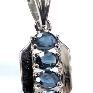 SILVER(1.45G), GENUINE SAPPHIRE (0.85CT) PENDANT